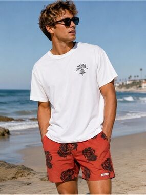 NWT Banks Journal Men’s Roses Swim  Boardshort! Size XS